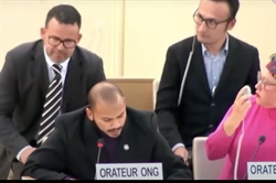 Khaleem Ali presenting at the UN